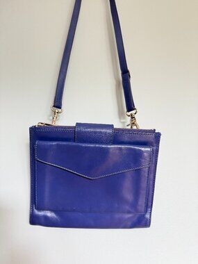 Danier Leather Crossbody Envelope Purse Blue